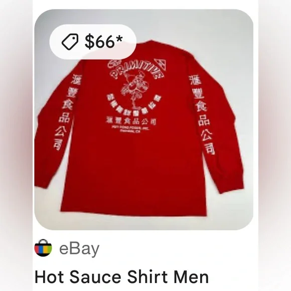 Primitive Skateboarding x Huy Fong Foods, Inc Sriracha Red Long Sleeve Sz XL - Picture 5 of 5